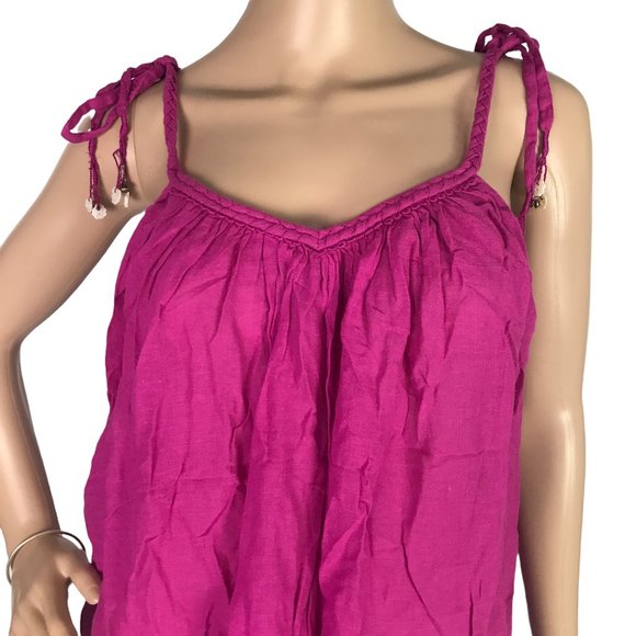 Monsoon Cami Mini Swing Dress Ladies Pink Size Small Tie Strap Sleeveless Summer - Picture 5 of 10